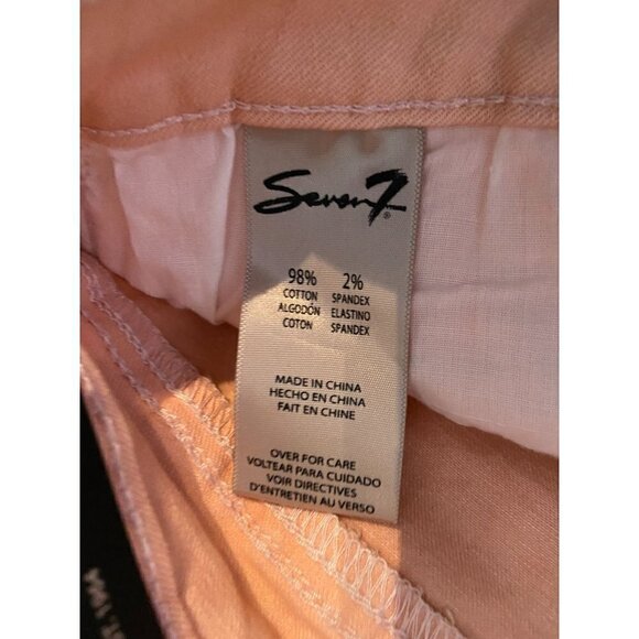 Seven7 NWT Limited Edition Frayed Hem Mid Length Shorts Pink Size 10 - Picture 6 of 9